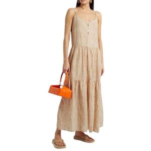 NWT Velvet by Graham and Spencer Printed Summer Stripe Cotton Maxi Dress Size XS